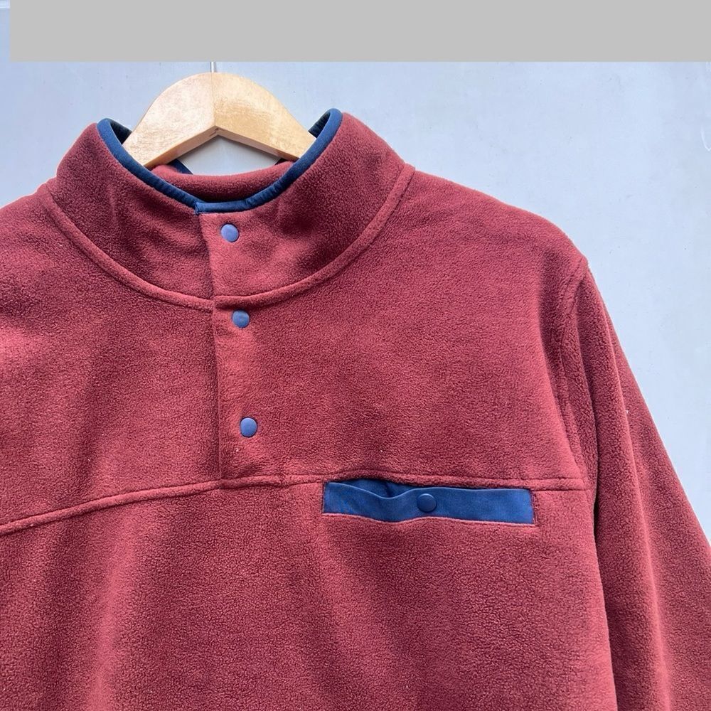32 Degrees Men’s Long Sleeve Quarter Snap Pullover, Red/Blue Large - Picture 4 of 6